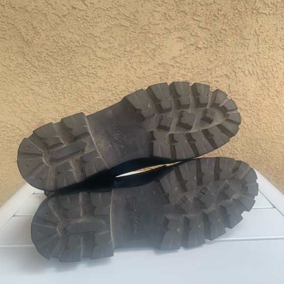 Sam Edelman black leather military combat platform shoelaces boots size 9.5 - Picture 14 of 16